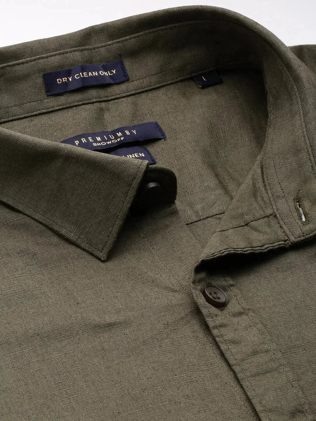 Men's Green Cotton Shirt | Solid Color Casual Shirts