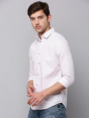 Men Pink Printed Casual Shirt-BARONPRINTED-4009-Rose