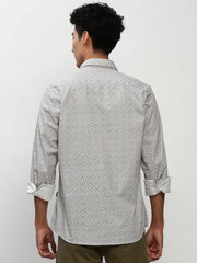 Men White Printed Casual Casual Shirts-YAYIN-1576-Offwhite