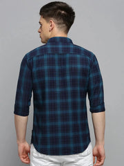 Men Teal Checked Casual Shirt-DALTONCHECKS-4089-Teal