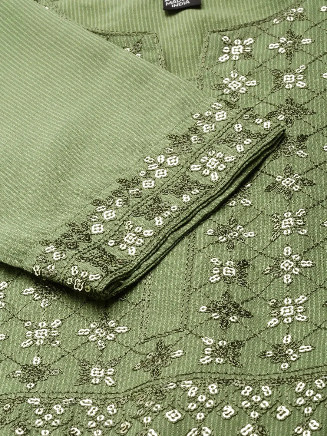 Green Embellished Anarkali Kurta - Women's Stylish Anarkali Gown