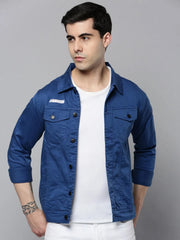 Men Blue Solid Casual Shirt-KZ-12067-Blue