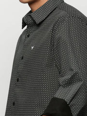 Men Black Printed Casual Casual Shirts-AMALTHEA-1810-Black