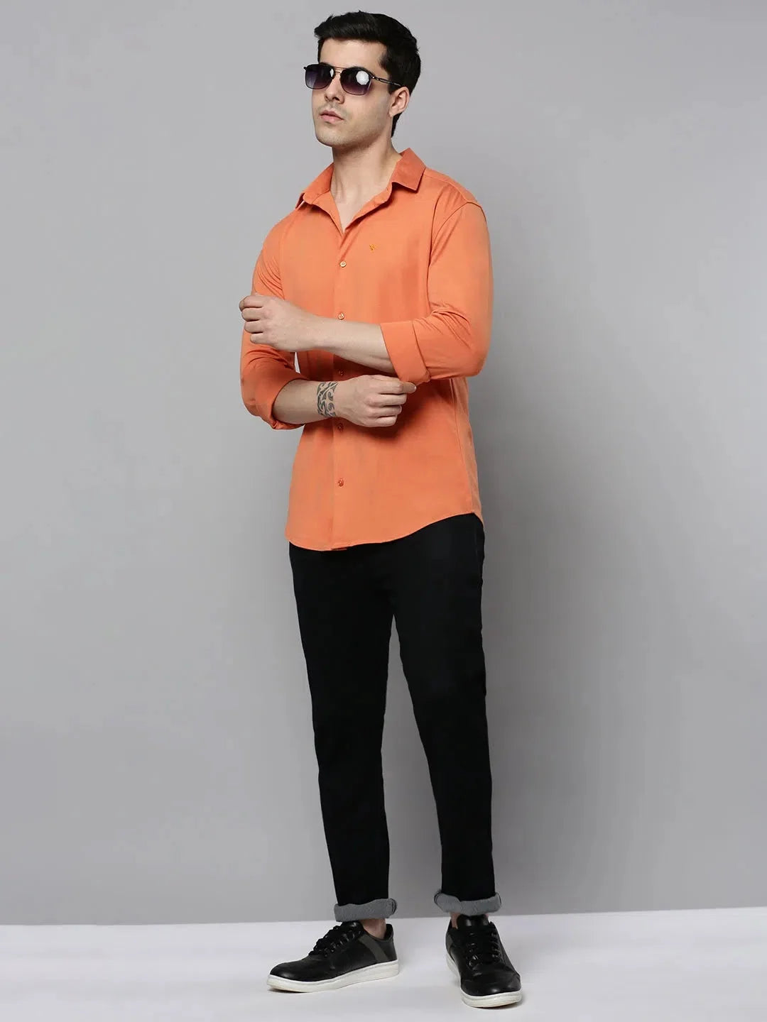 Coral Solid Mens Shirt - Casual Cotton Shirt | DesiQlo