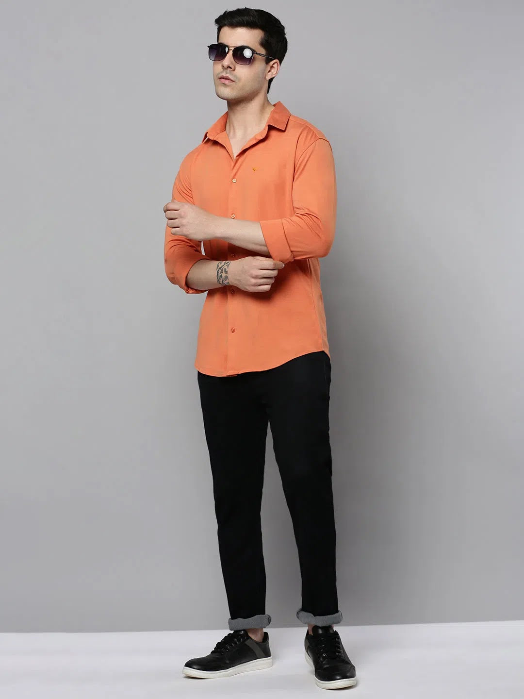 Coral Solid Mens Shirt - Casual Cotton Shirt | DesiQlo
