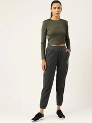 Cotton Terry Joggers in Grey