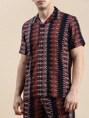 Men Black Printed Casual Co ord Set-BLACKBERRY-1688-Black