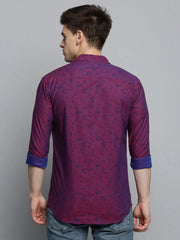 Men Purple Printed Casual Shirt-COLMPRINT-3097-Magenta