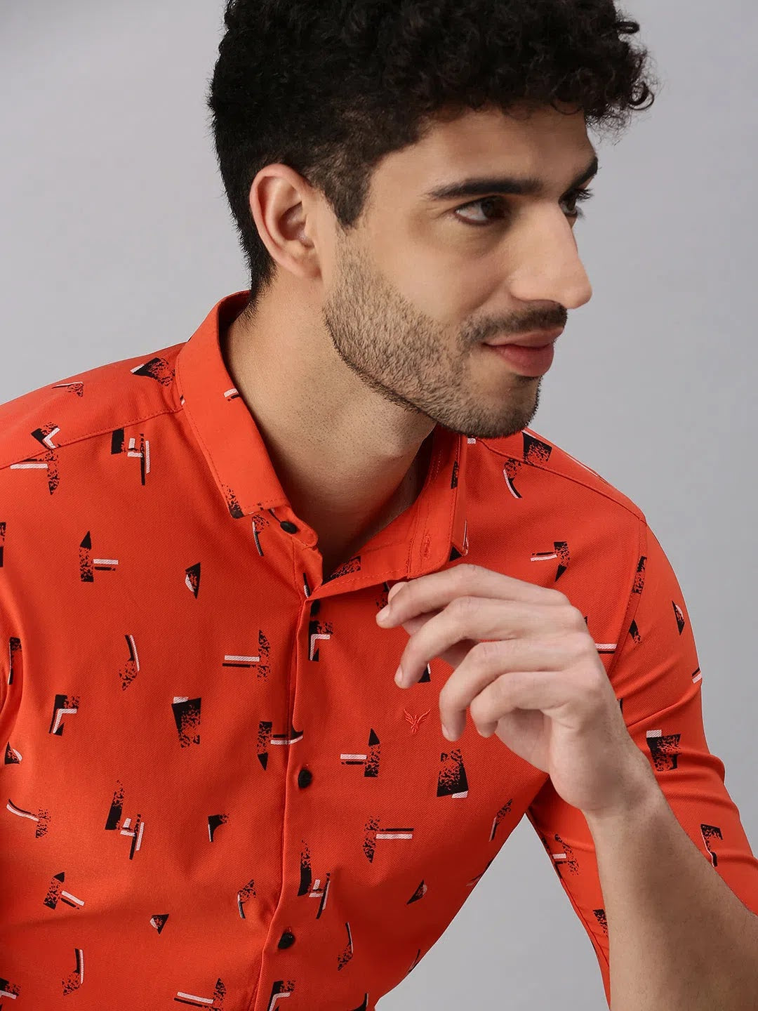 Rust Printed Mens Shirt - Stylish Cotton Casual Shirt