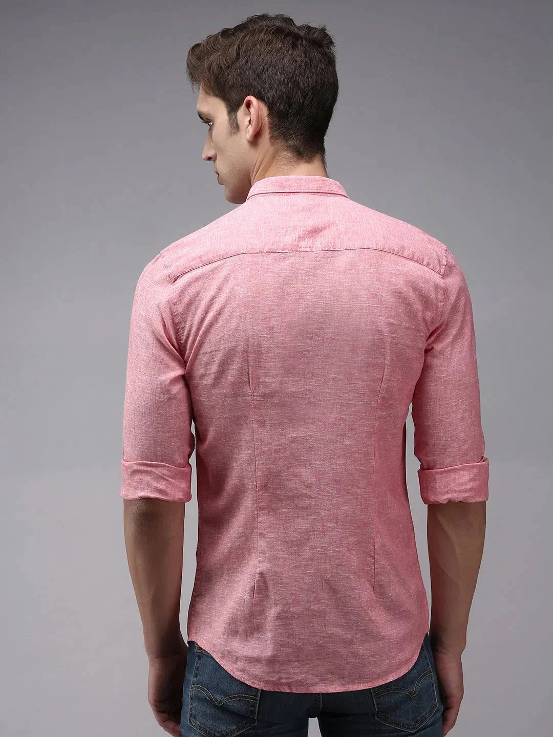 Men's Pink Solid Cotton Shirt | Casual & Stylish Mens Shirt