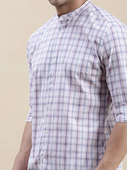 Men White Checked Casual Shirt-LAVINIA-0863-White