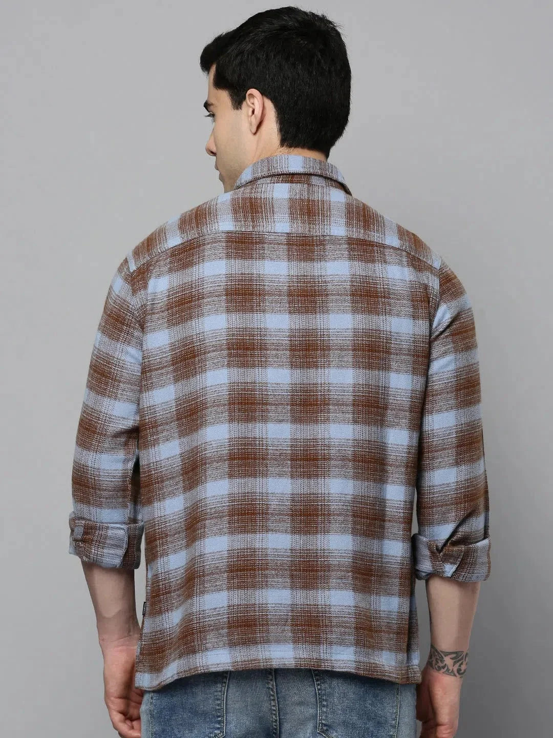 Premium DesiQlo - Blue Checked Mens Shirt | Casual Cotton Shirt