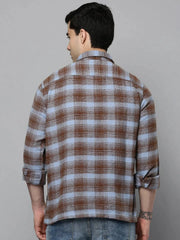 Men Blue Checked Casual Shirt-RUGGEDCHECKS-4181-Blue