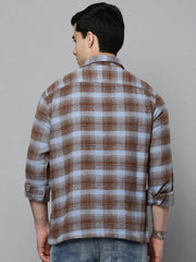 Men Blue Checked Casual Shirt-RUGGEDCHECKS-4181-Blue
