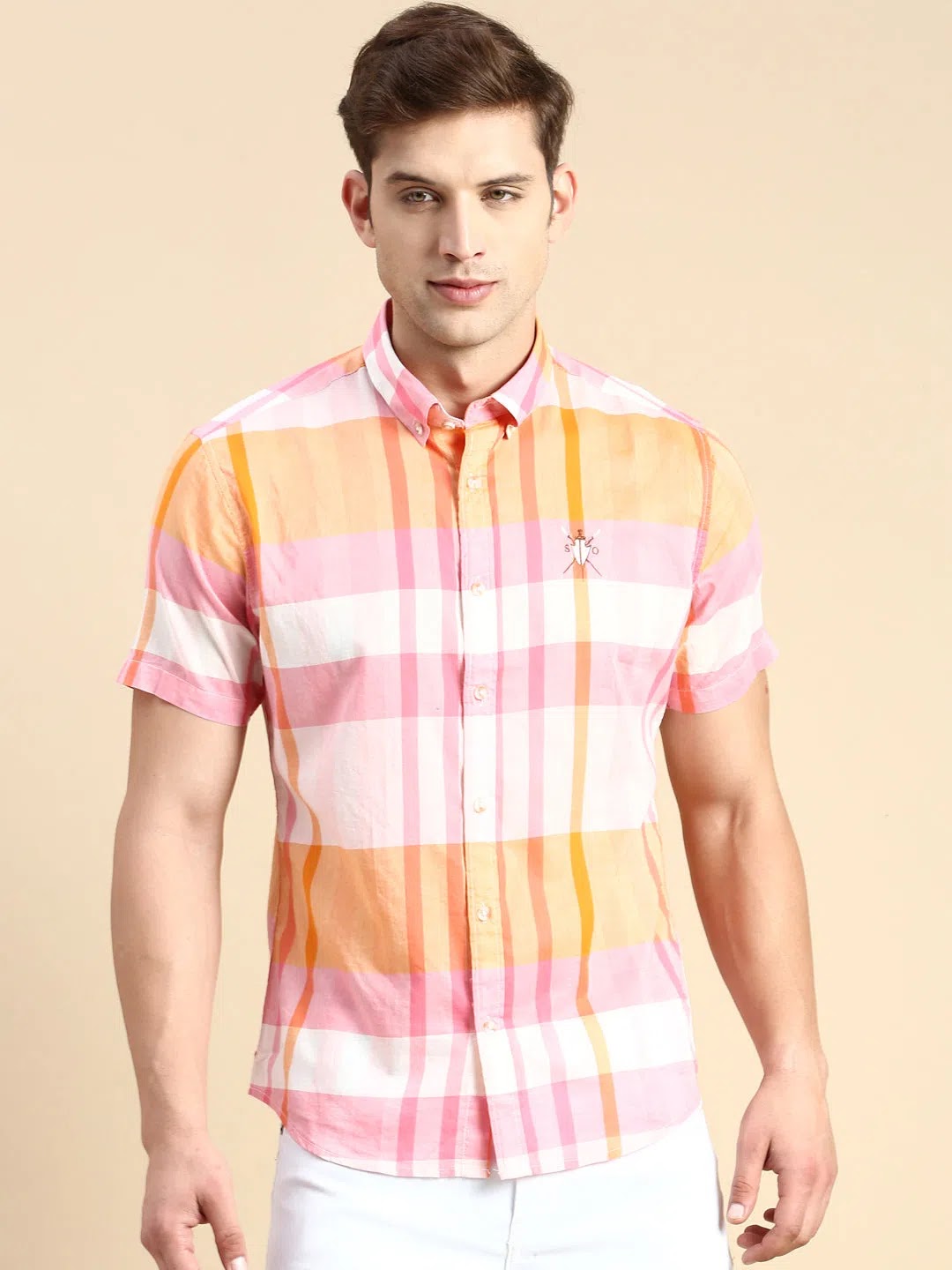 Men's Multi Checked Cotton Shirt - Casual Mens Shirt by DesiQlo