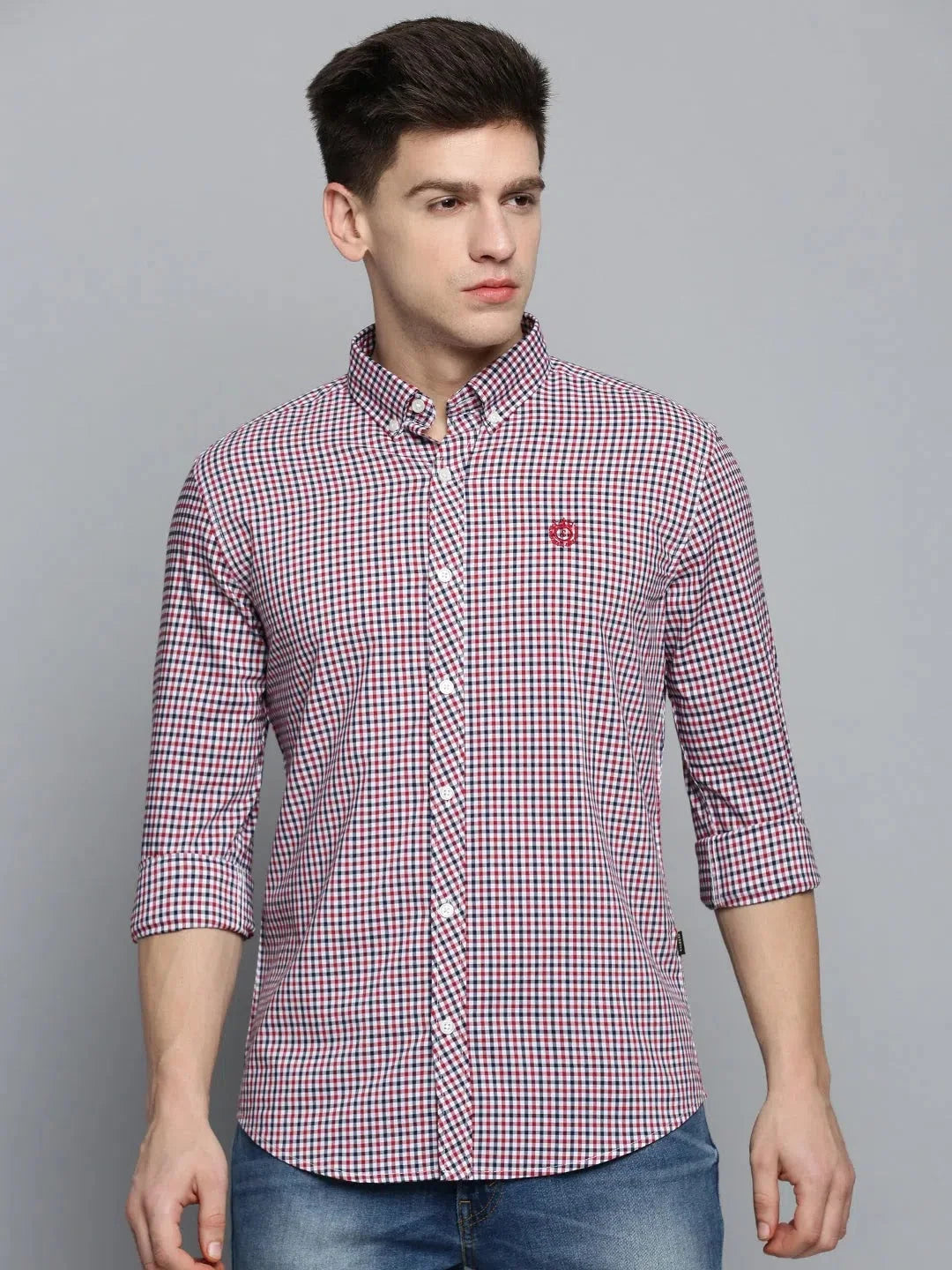 Men's White Checkered Cotton Shirt | Casual Mens Shirt