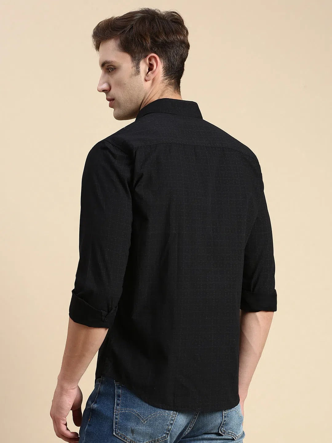 Black Checked Mens Shirt - DesiQlo Cotton Casual Shirts