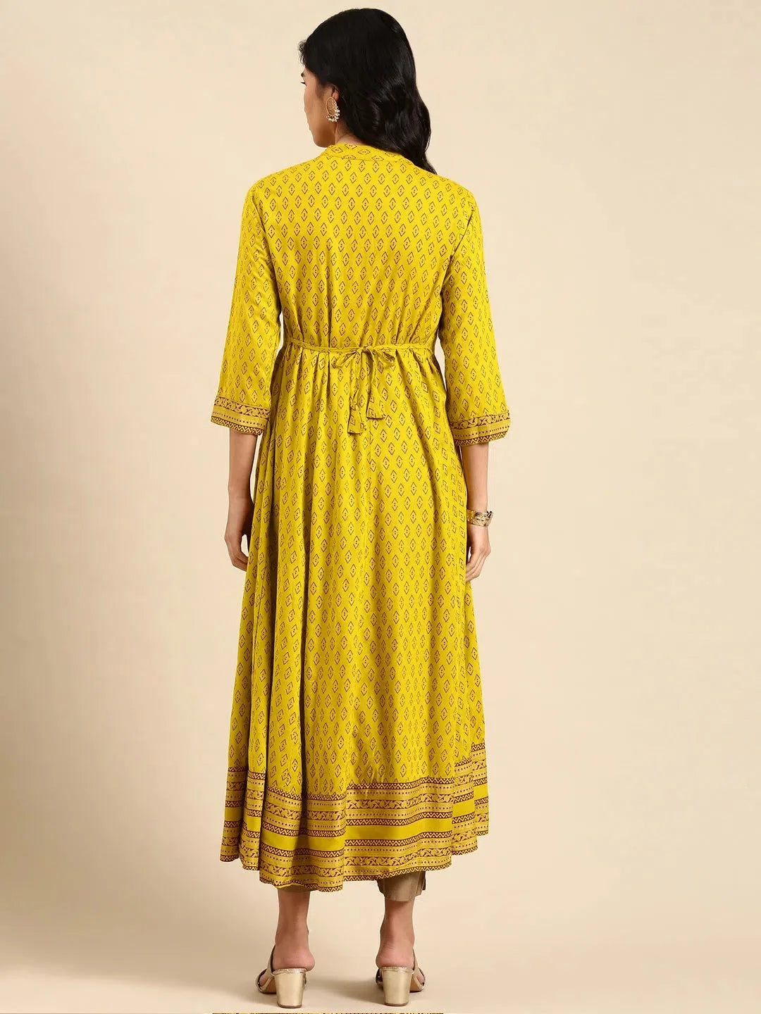 Lime Green Embroidered Kurti | Cotton Indian Kurtas Online