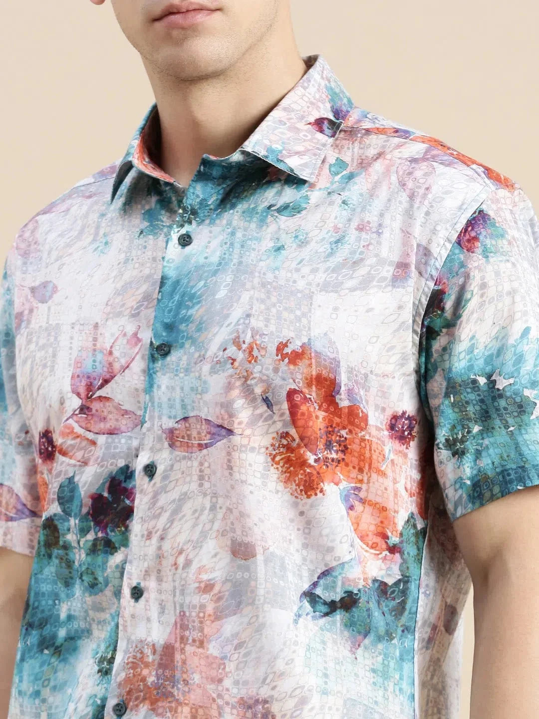 Mens Multi Floral Printed Shirt - DesiQlo Beach Shirts