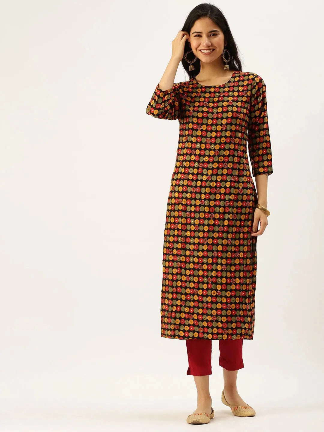 Black Printed Kurta - Trendy Indian Kurta Ladies Collection