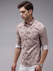 Men Brown Printed Casual Shirt-PARKERPRINT-1561-Brown