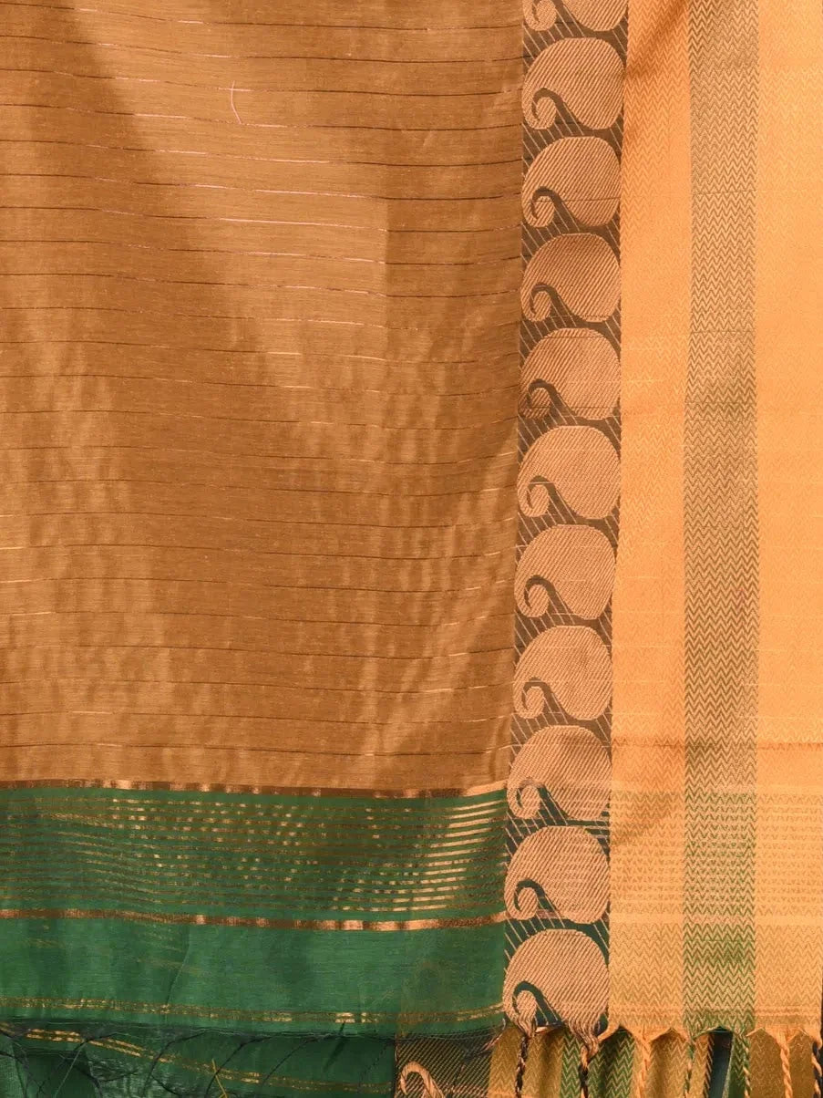 Navy Blue Cotton Indian Sari with Zari - Elegant & Comfortable