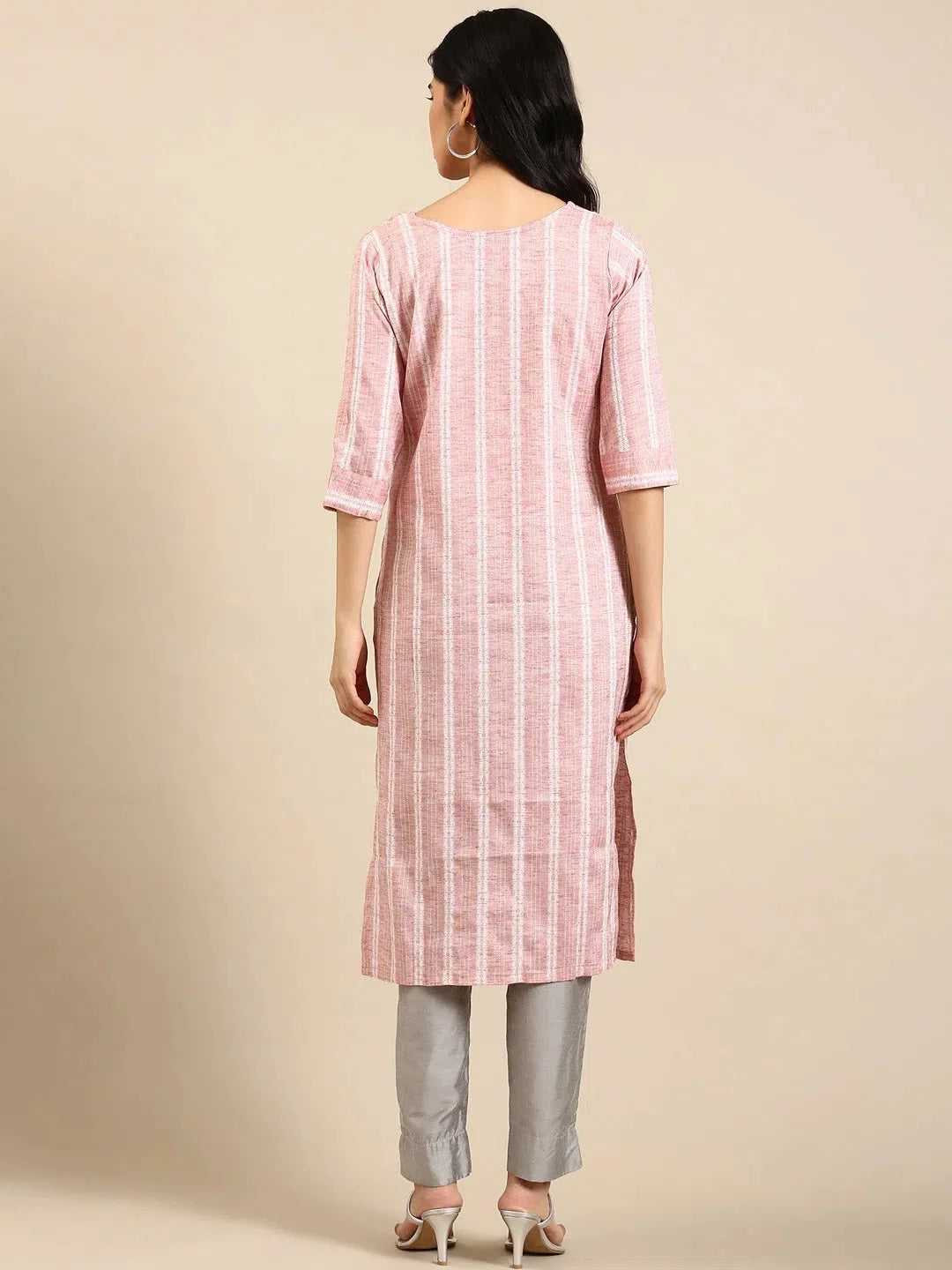 Women's Peach Solid Cotton Kurta | Casual Indian Kurtas Online