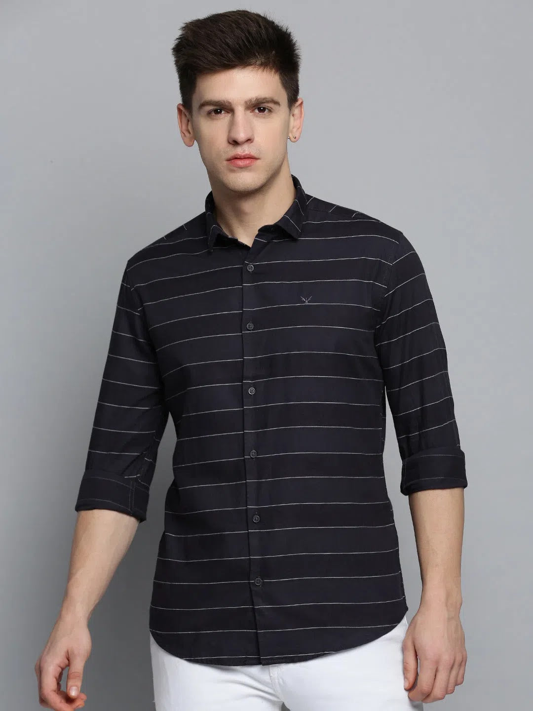 Trendy Black Solid Mens Shirt - Cotton Casual Shirt | DesiQlo