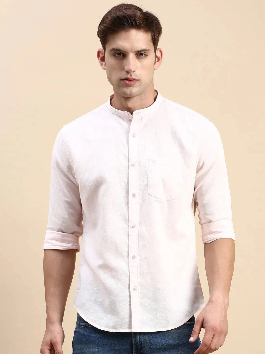 Pink Solid Mens Shirt - DesiQlo Cotton Casual Shirts