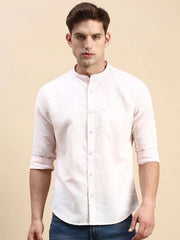 Men Pink Solid Casual Shirt-ASALINEN-4927-Pink
