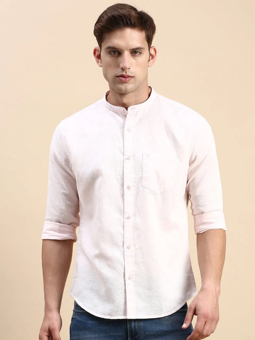 Pink Solid Mens Shirt - DesiQlo Cotton Casual Shirts
