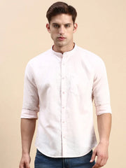 Men Pink Solid Casual Shirt-ASALINEN-4927-Pink