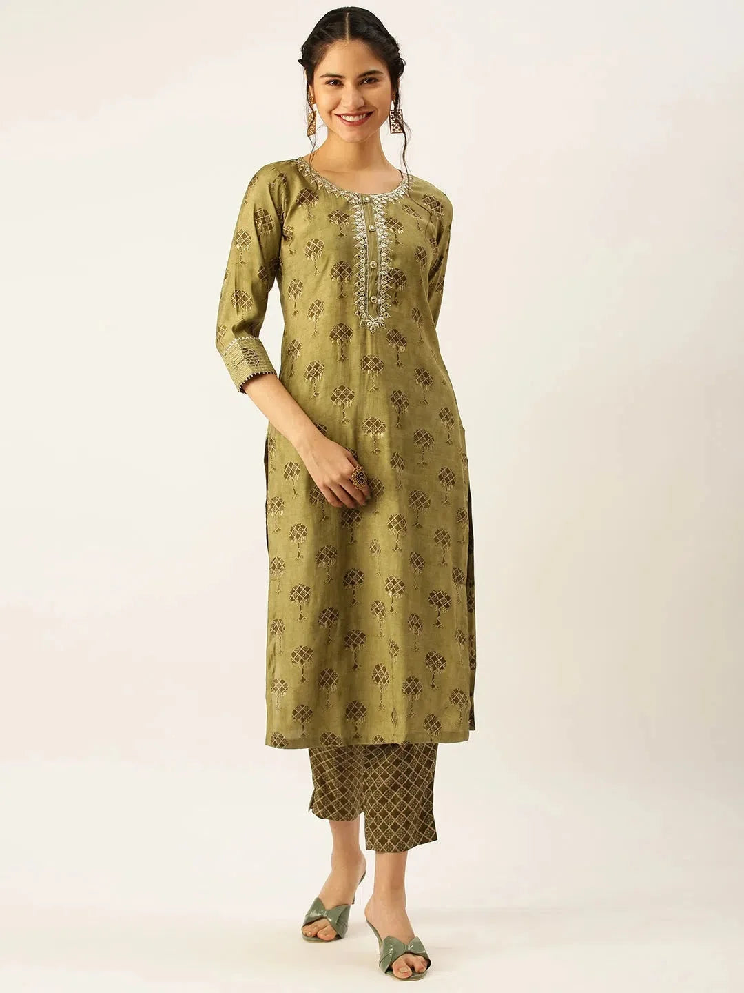 Green Printed Women's Kurta Sets | Indian Kurta Sets Green Printed Women's Kurta Sets | Indian Kurta Sets