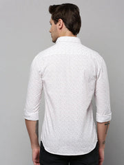 Men White Printed Casual Shirt-ELICAPRINT-4814-White