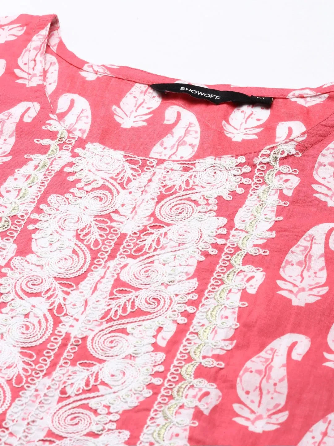 Pink Paisley Print Cotton Kurta Set | Women's Kurta Sets