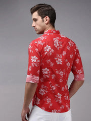 Men Red Printed Casual Shirt-EASTIONPRINT-1430-Red
