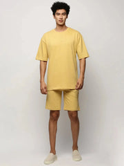 Men Yellow Solid Casual Co ords-EX-699-Mustard