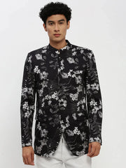 Men Black Printed Blazer-SOBLZ-85-08-Black
