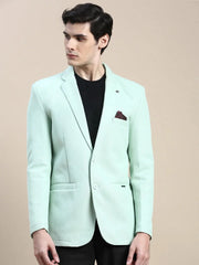 Men Green Solid Casual Blazers-AR-37-Green