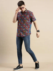 Men Multi Printed Casual Shirt-GALLERLA-1735A-Multi