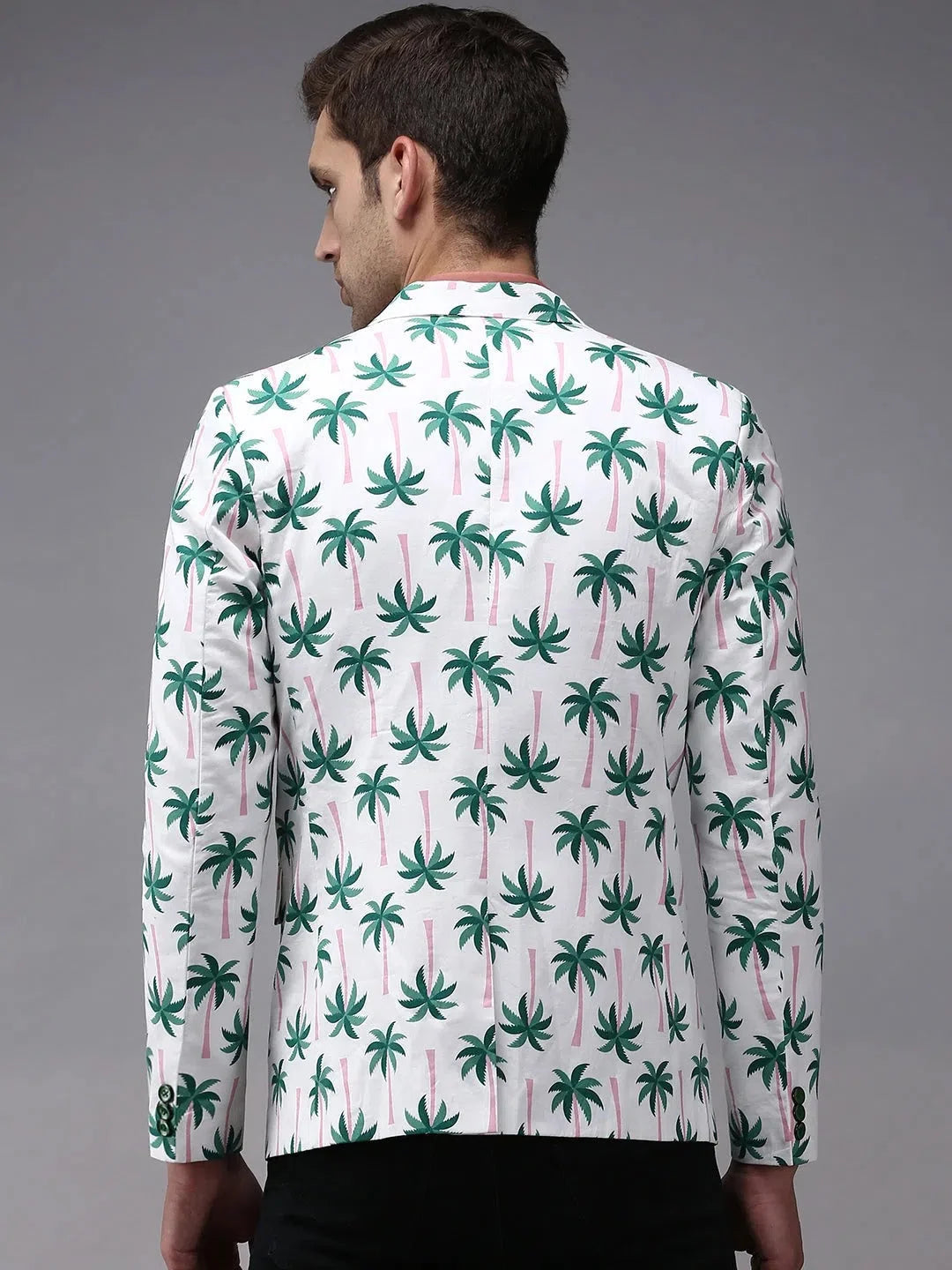 White Printed Blazer: Men's Ethnic Wear | DesiQlo Shop