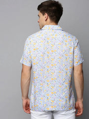 Men Blue Printed Casual Shirt-RESORTPRINT-5282-Blue