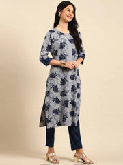 Women's Grey Printed Kurta SetKC-909-Grey