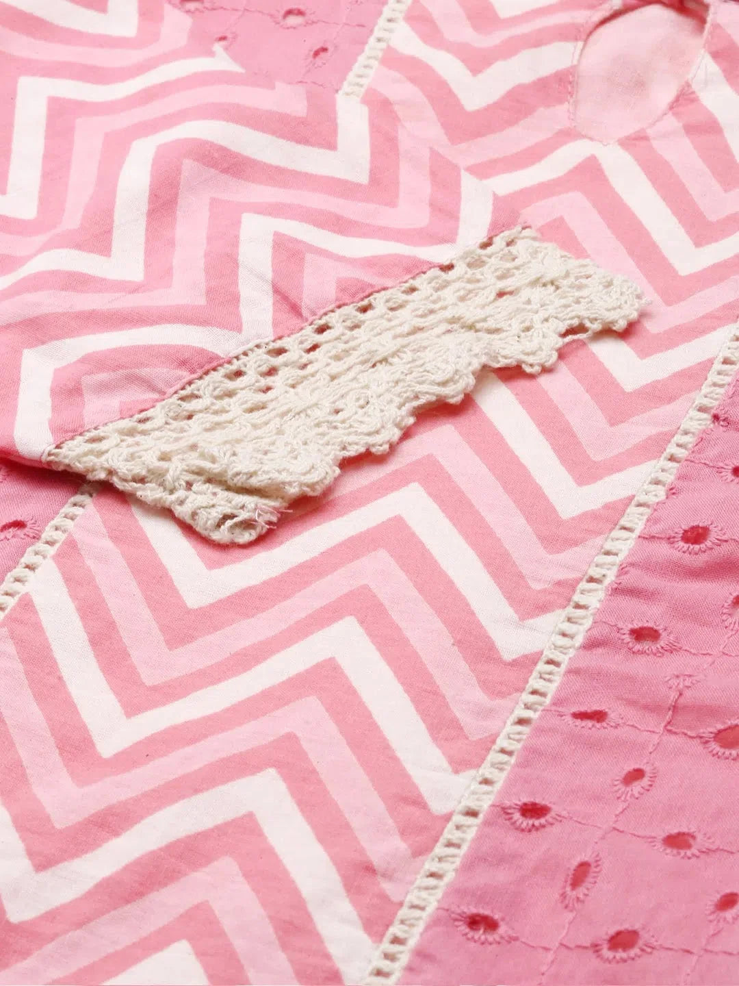 Pink Solid Cotton Kurta Set | Women's Indian Kurta Sets - Style 1