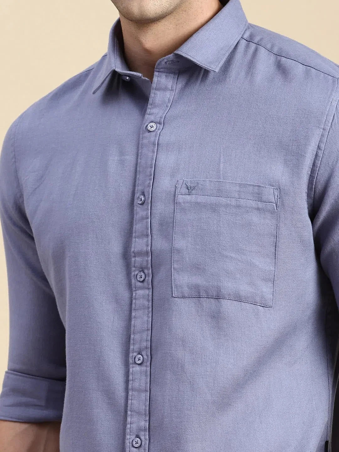 Blue Solid Cotton Mens Shirt | Classic Formal Shirts