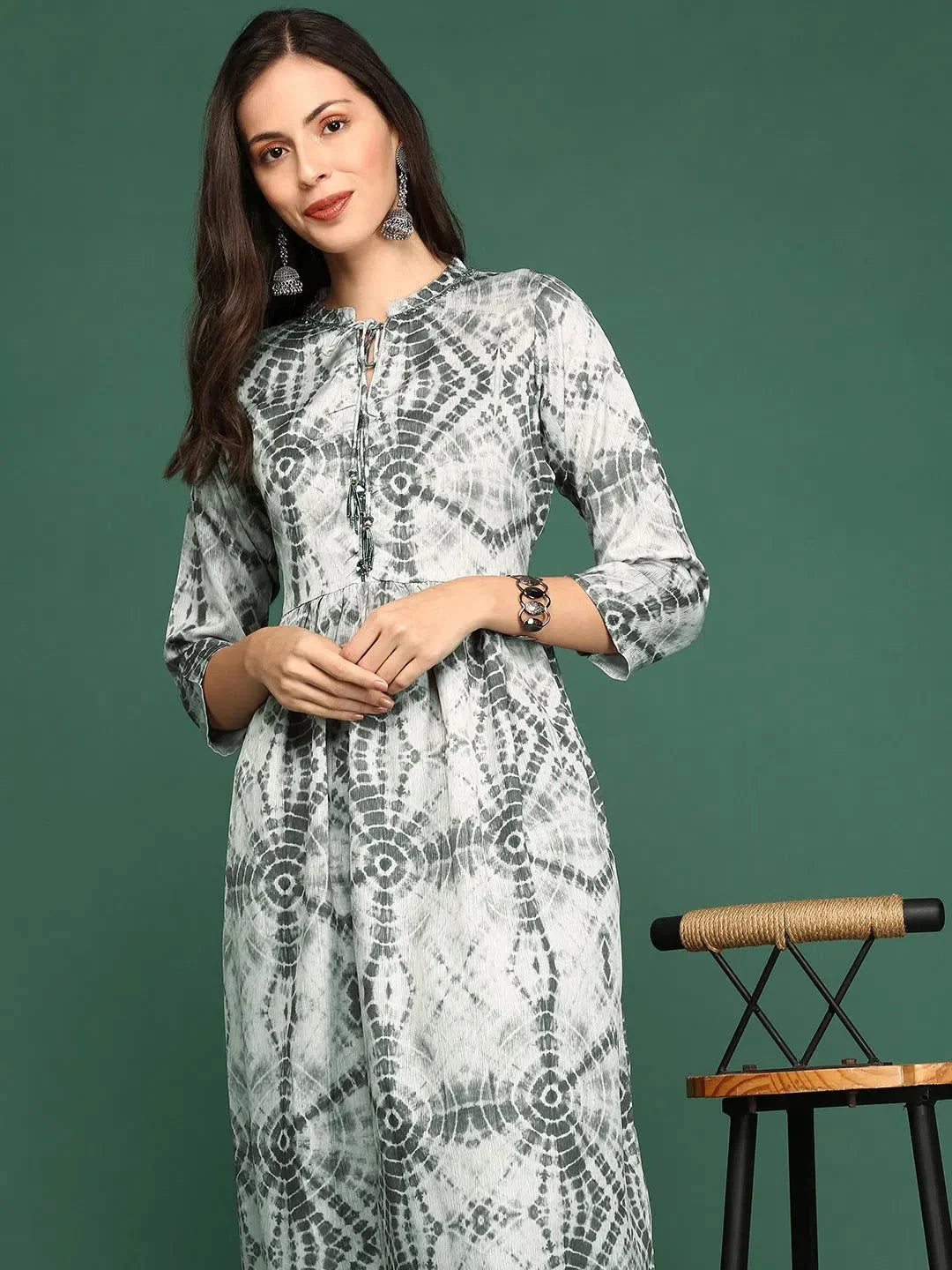 Silver Tie Dye Anarkali Kurti | Anarkali Suits for Women Online