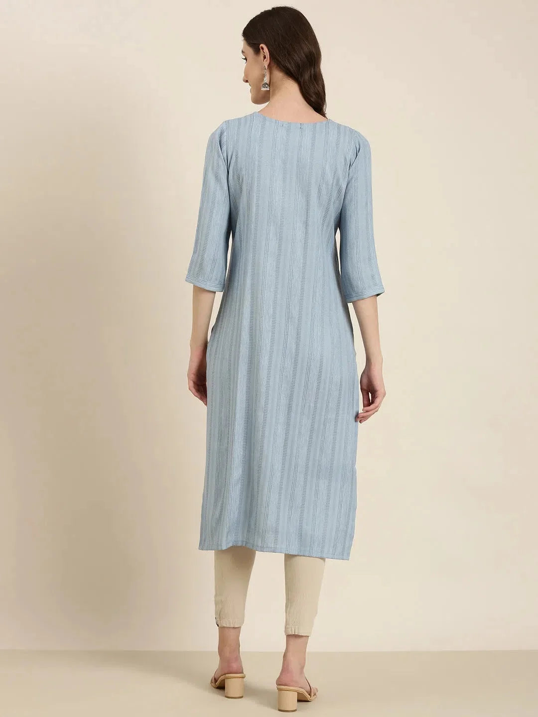 Blue Solid Indian Kurtis | Cotton Kurtas for Women - DesiQlo