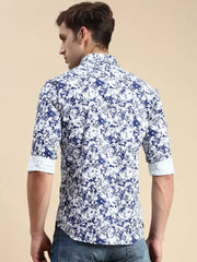 Men Blue Printed Casual Shirt-MONTREAL-0797-Blue