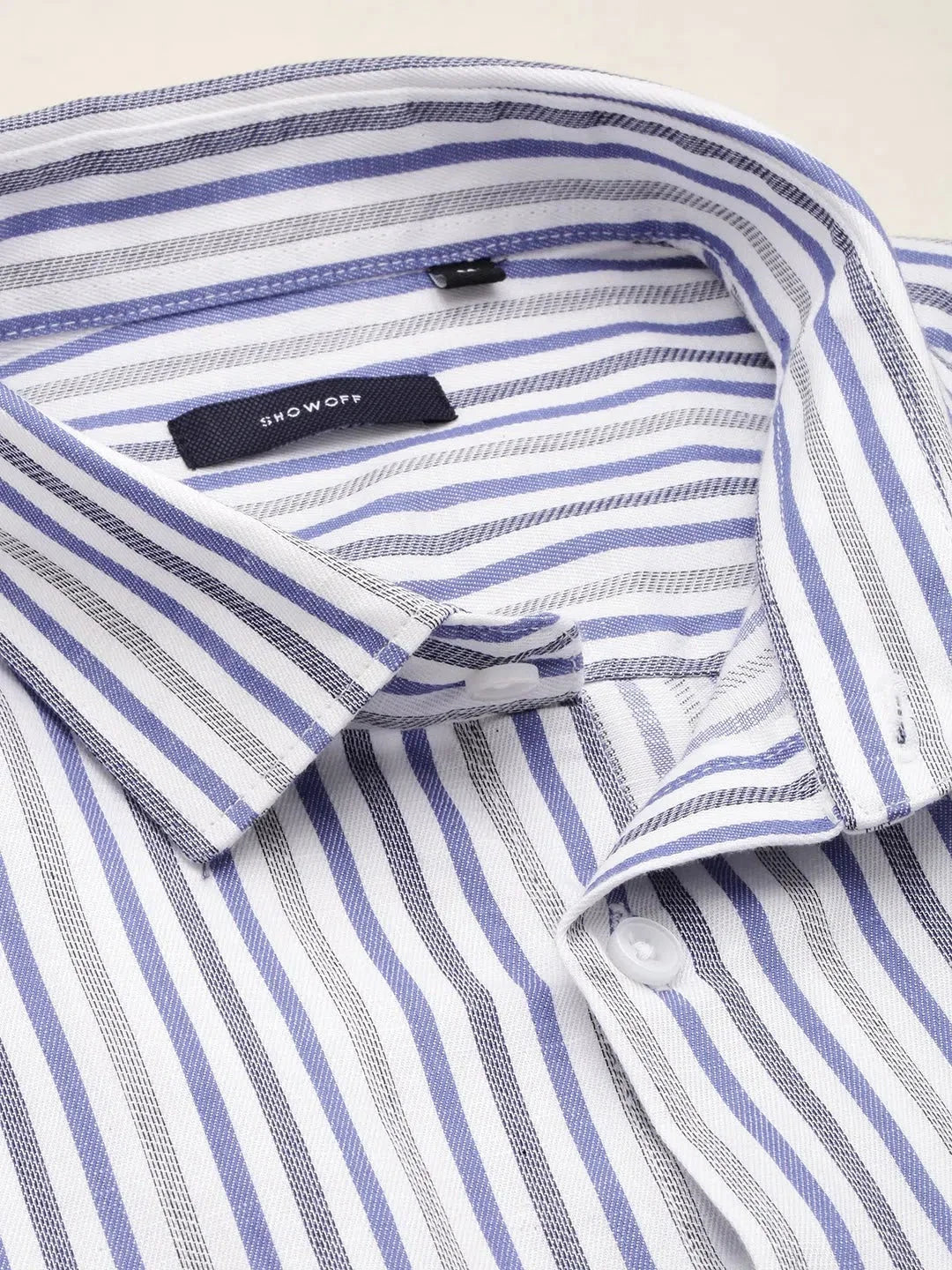 Men's White Checked Cotton Shirt - Casual Style