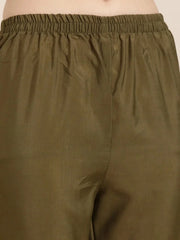 Women Olive Textured Kurta SetKC-1215-Olive